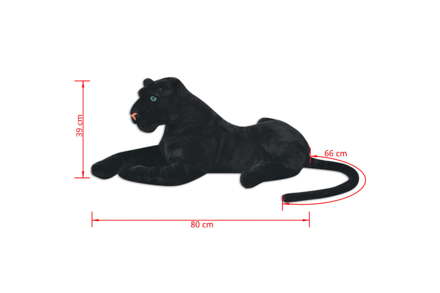 vidaXL 80166 Panther Toy Plush Black Xxl-5