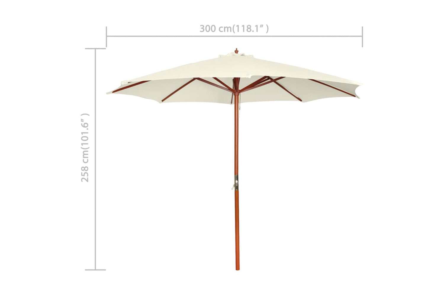 vidaXL 40437 Parasol 300x258cm Sand White-7