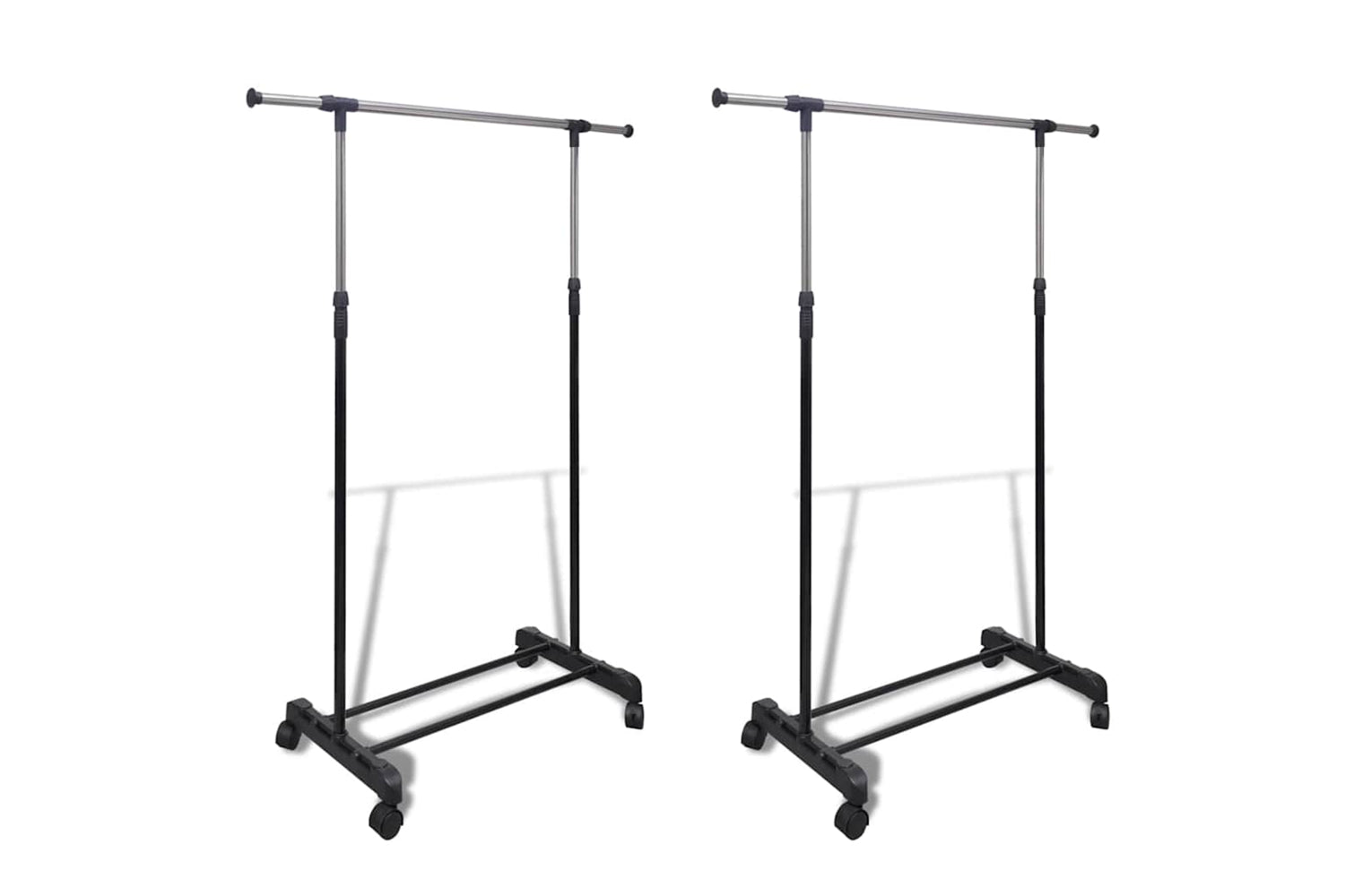 Vidaxl 270181 Adjustable Clothes Racks 2 Pcs 1 Hanging Rail