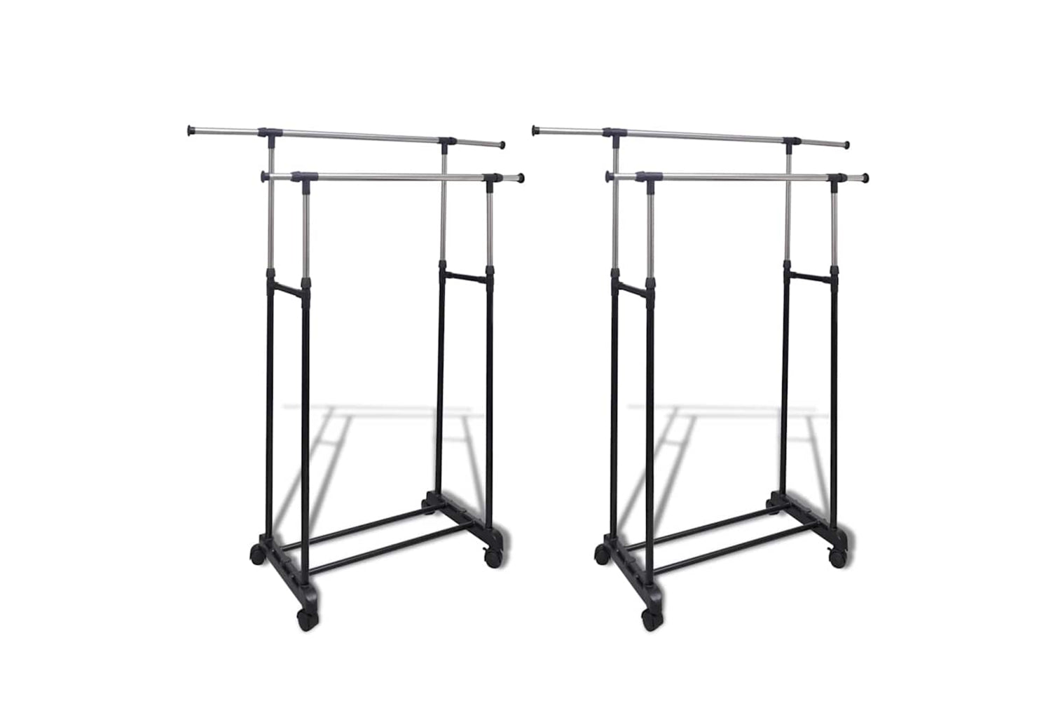 Vidaxl 270182 Adjustable Clothes Racks 2 Pcs 2 Hanging Rails