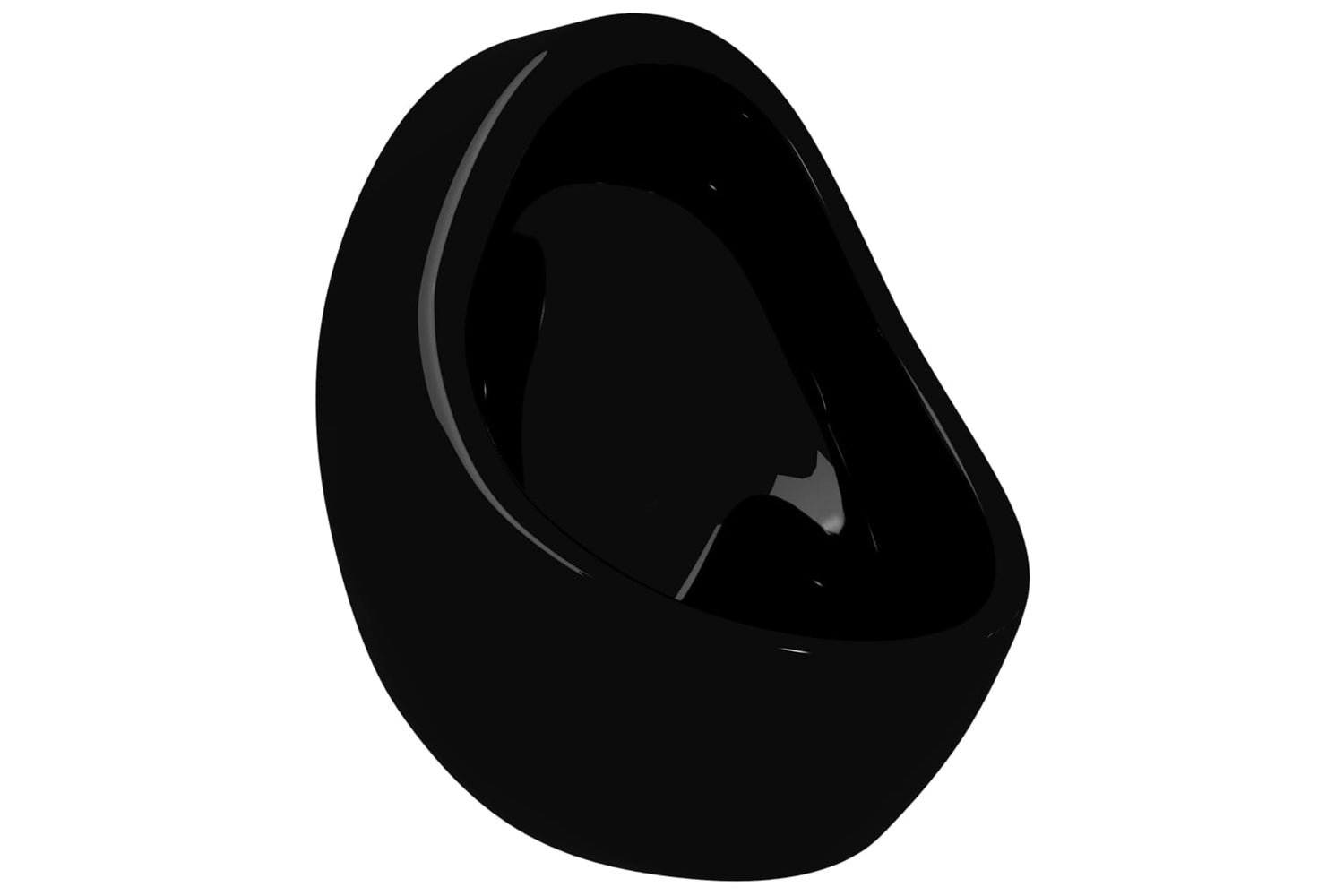 Vidaxl 143992 Wall Hung Urinal With Flush Valve Ceramic Black-5
