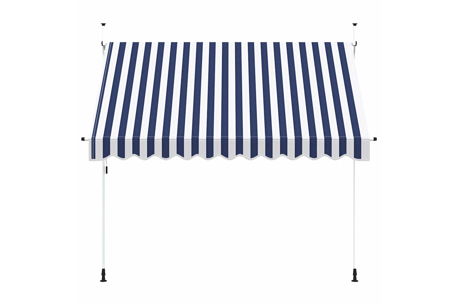 vidaXL 43222 Manual Retractable Awning 300cm Blue And White Stripes-2