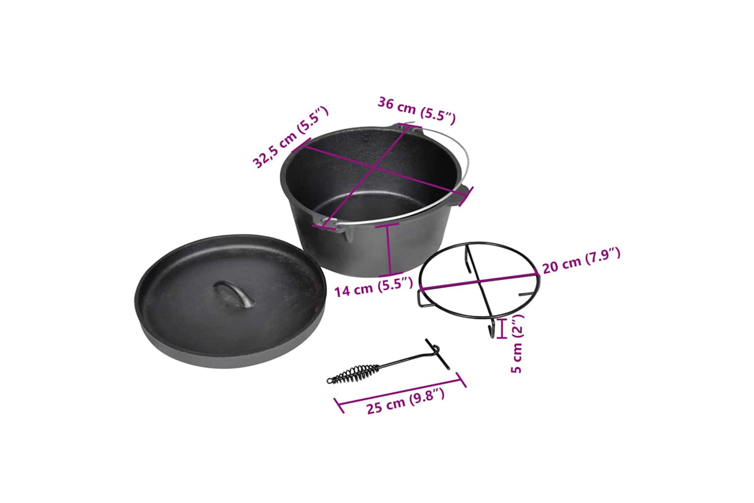 Vidaxl 40519 Dutch Oven Cooking Pot 9qt-6