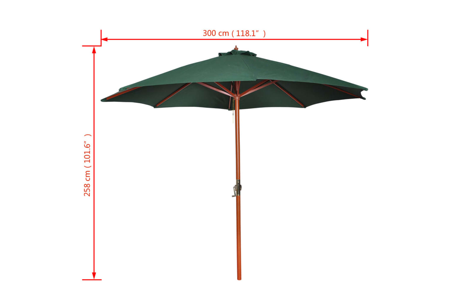 vidaXL 40436 Parasol Green 258cm-7