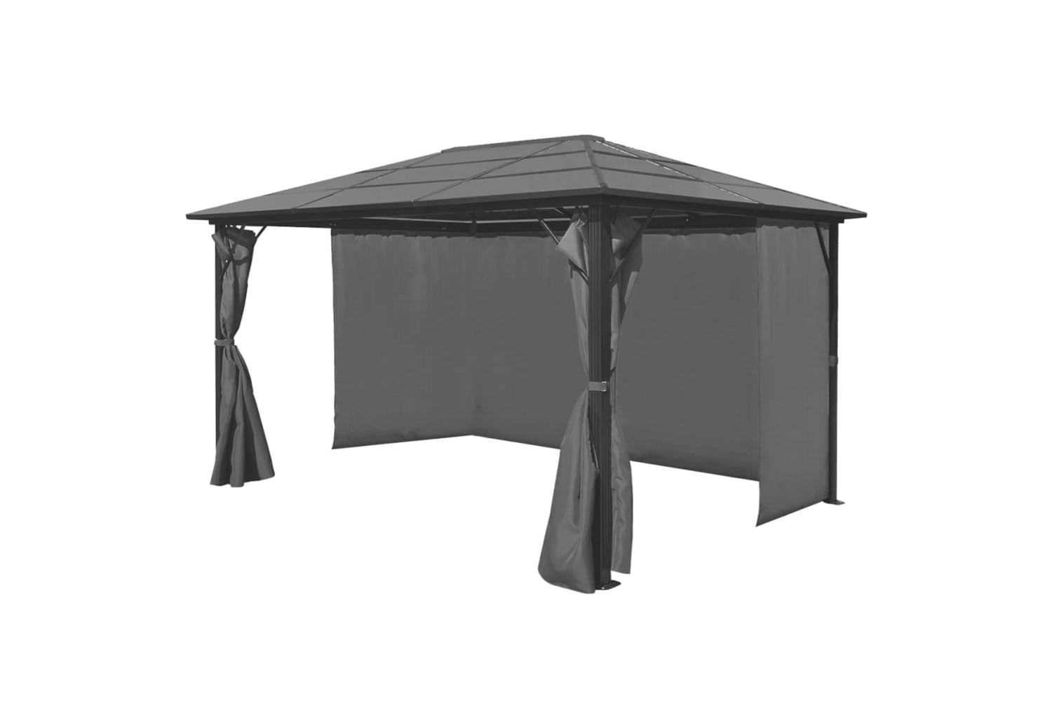 vidaXL 44890 Gazebo With Curtain Anthracite Aluminium 400x300cm-2