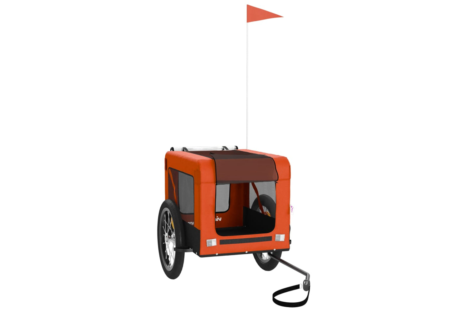 Vidaxl 93914 Pet Bike Trailer Orange And Black Oxford Fabric&iron-2