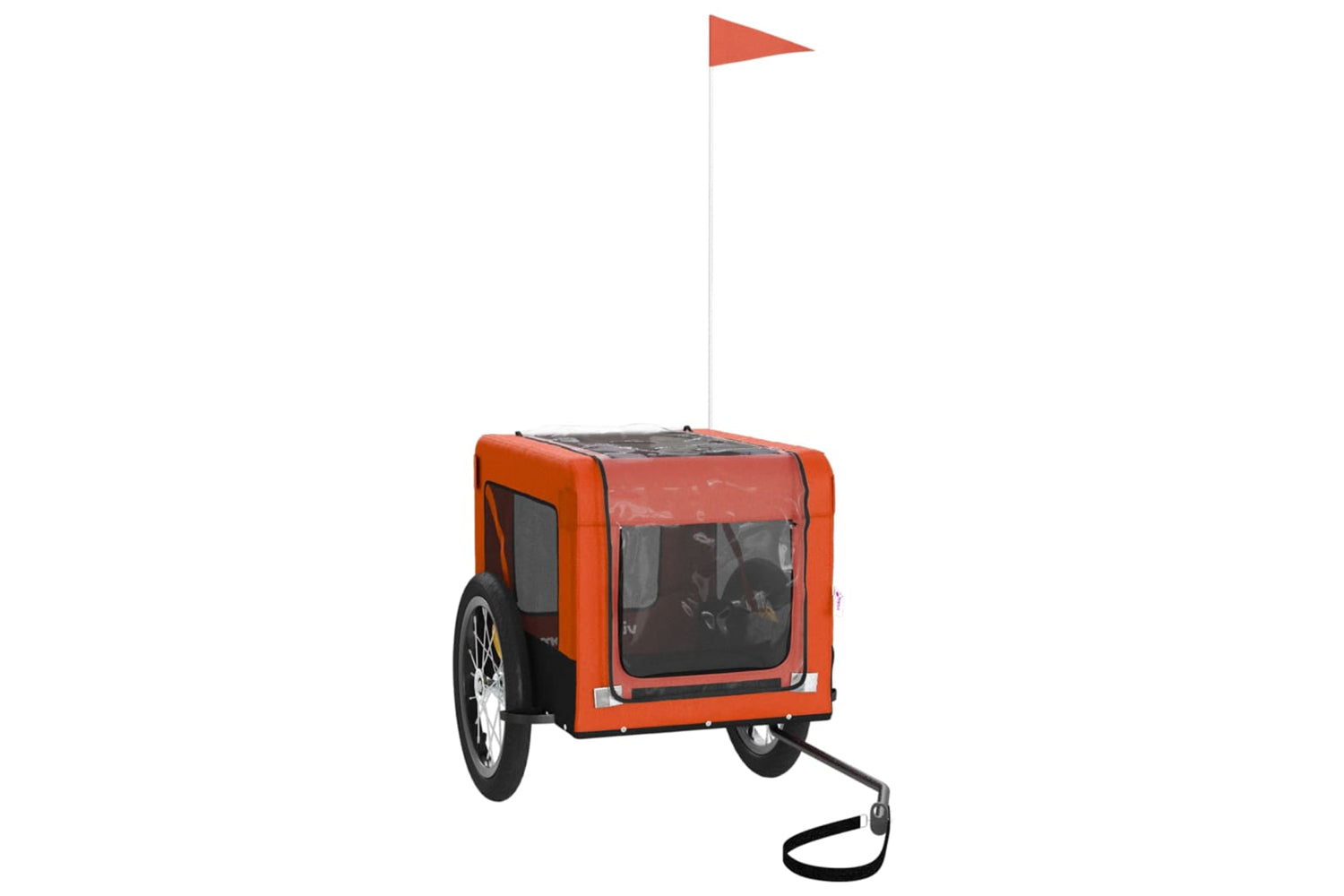 Vidaxl 93914 Pet Bike Trailer Orange And Black Oxford Fabric&iron-3