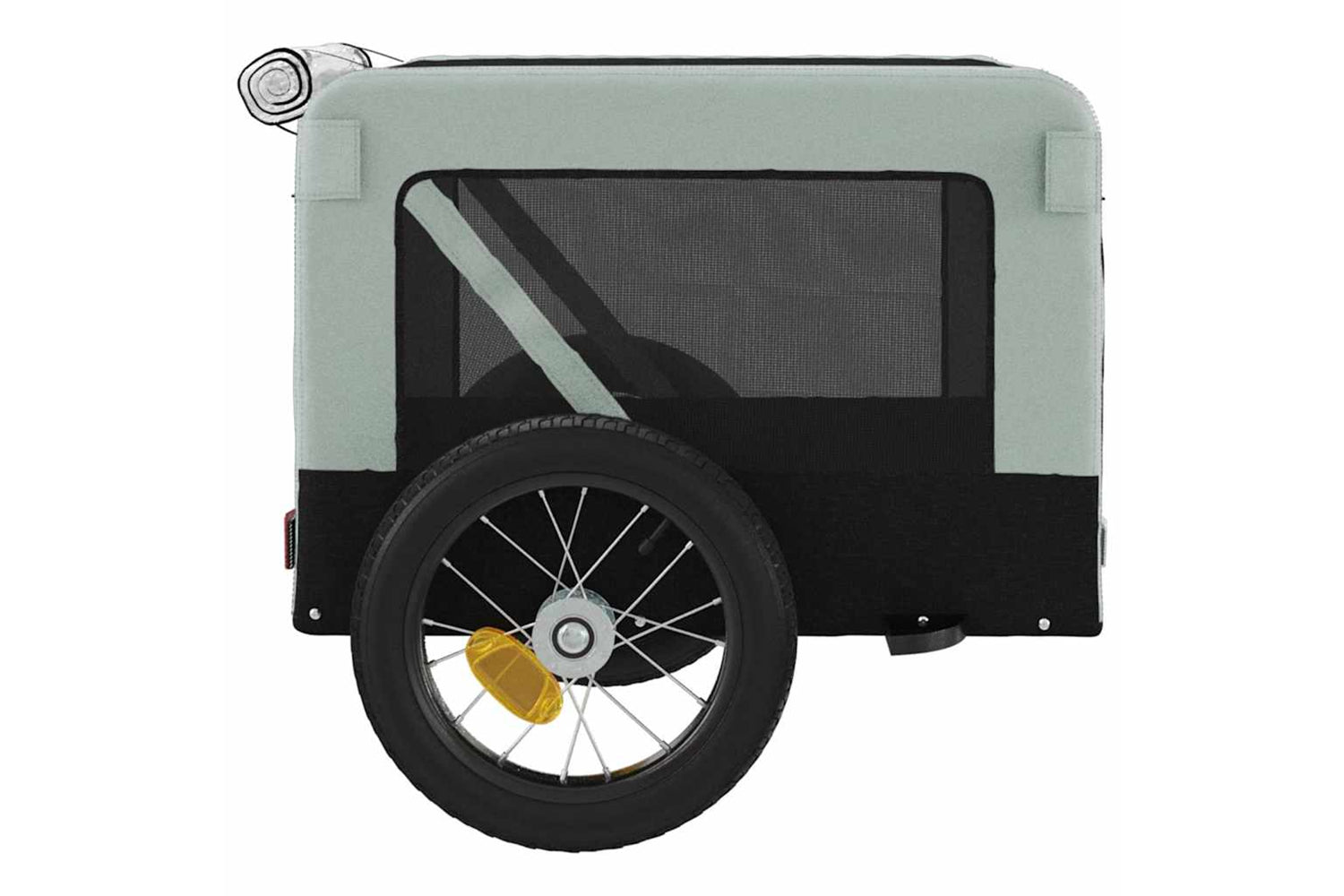 Vidaxl 93909 Pet Bike Trailer Grey And Black Oxford Fabric&iron-7