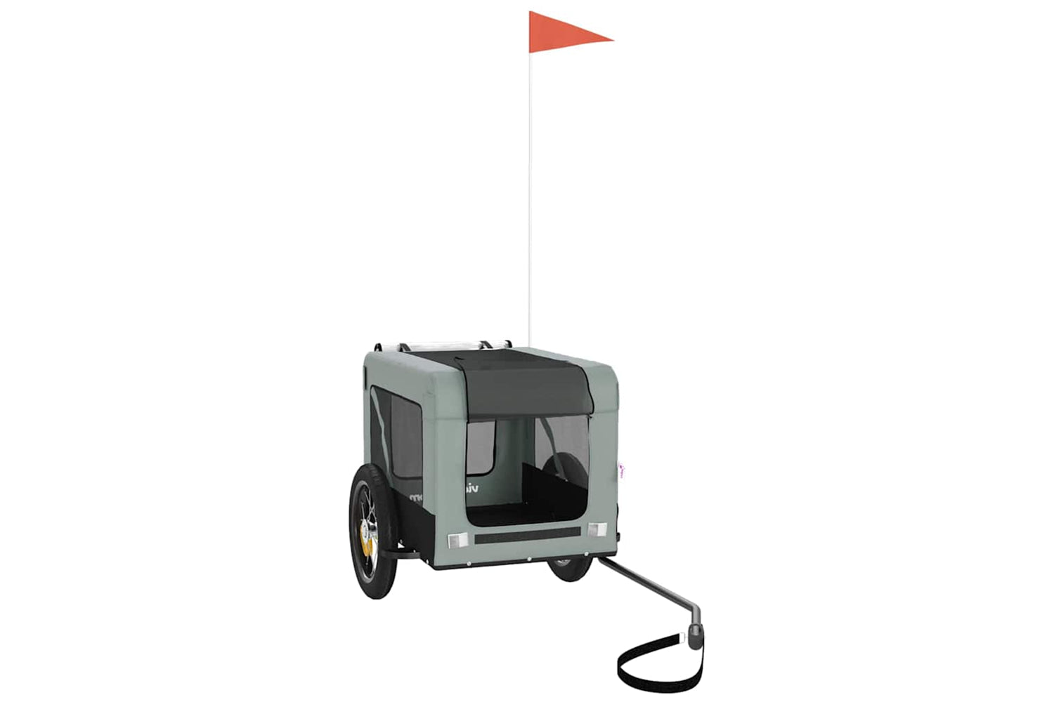 Vidaxl 93909 Pet Bike Trailer Grey And Black Oxford Fabric&iron-2
