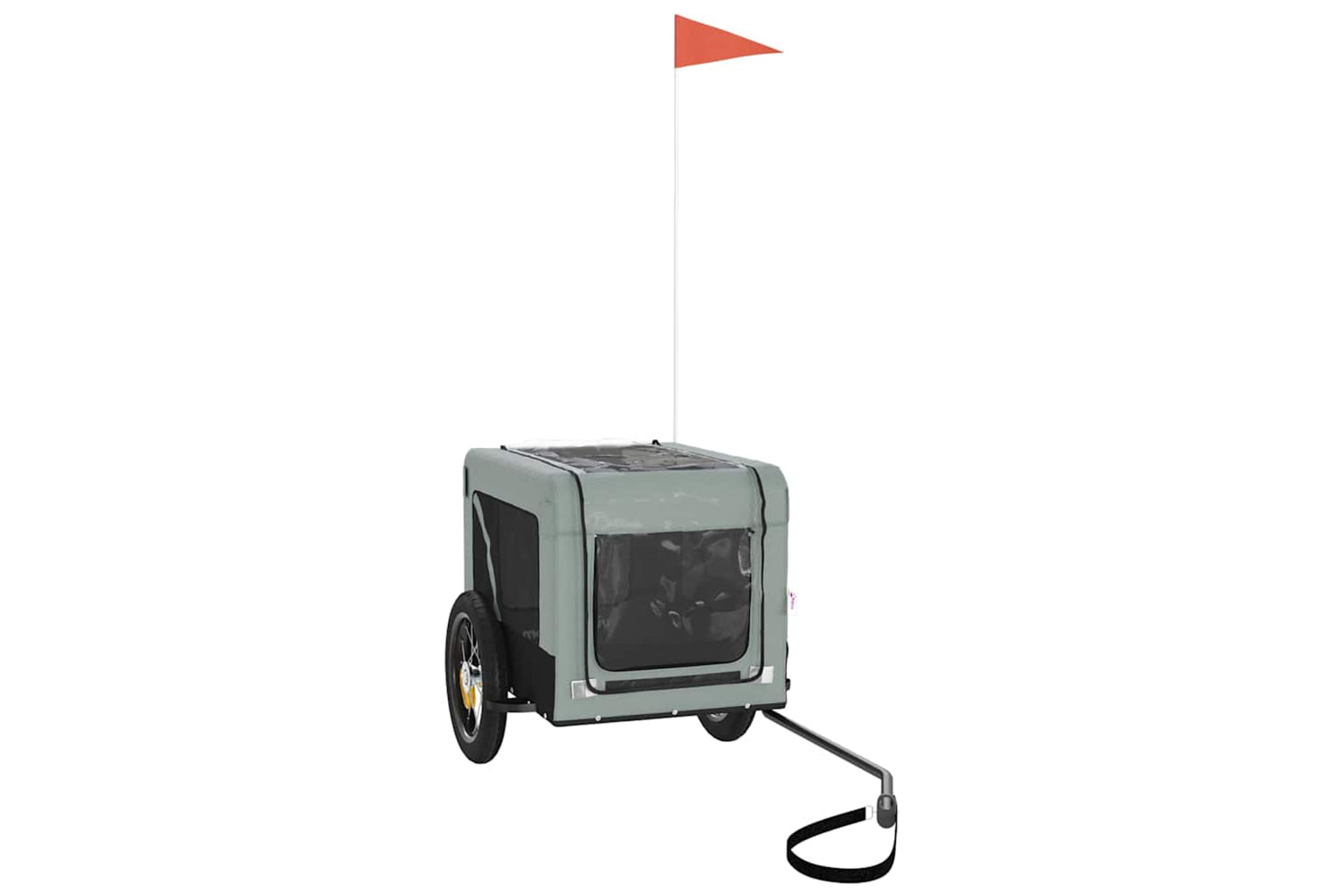 Vidaxl 93909 Pet Bike Trailer Grey And Black Oxford Fabric&iron-3