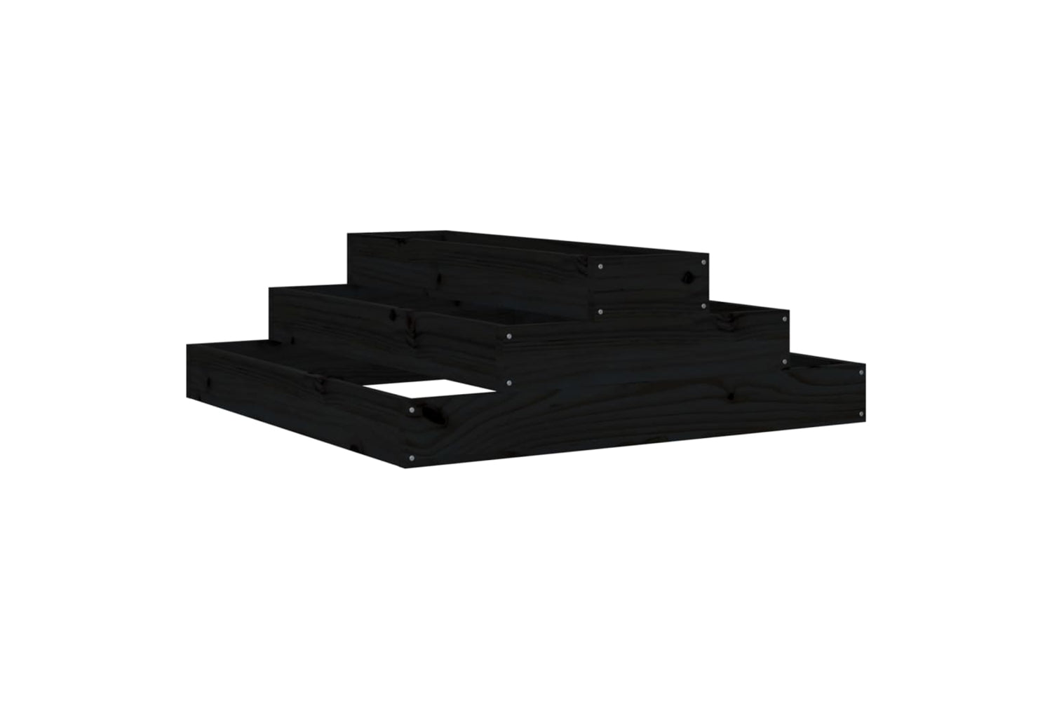 vidaXL 823896 Planter Black 80x80x27cm Solid Wood Pine