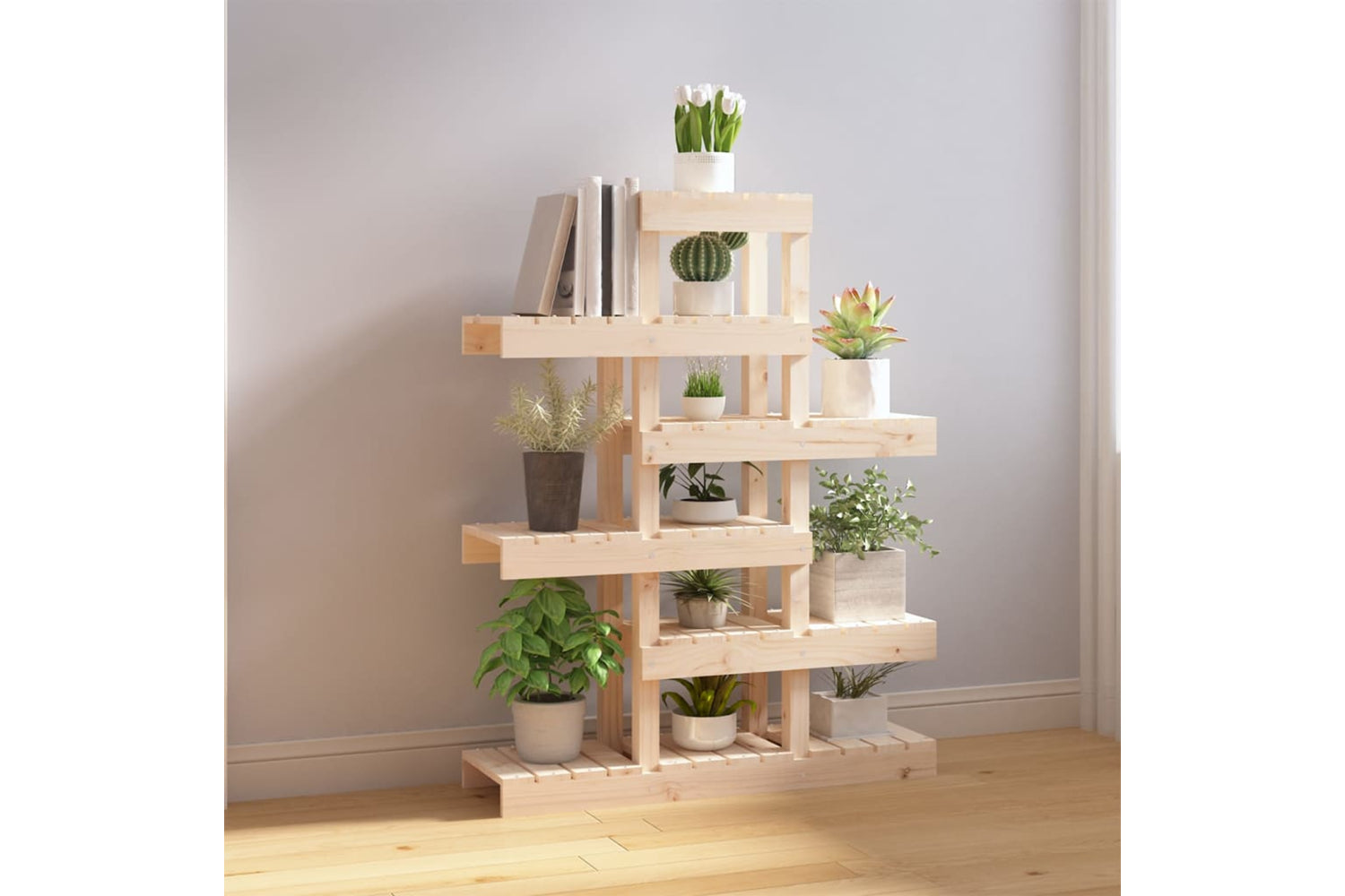 vidaXL 822087 Plant Stand 85x25x109.5cm Solid Wood Pine-2