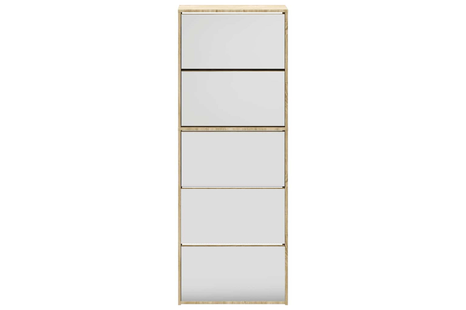 vidaXL 273937 Shoe Cabinet 5-layer Mirror Oak 63x17x169.5cm-3