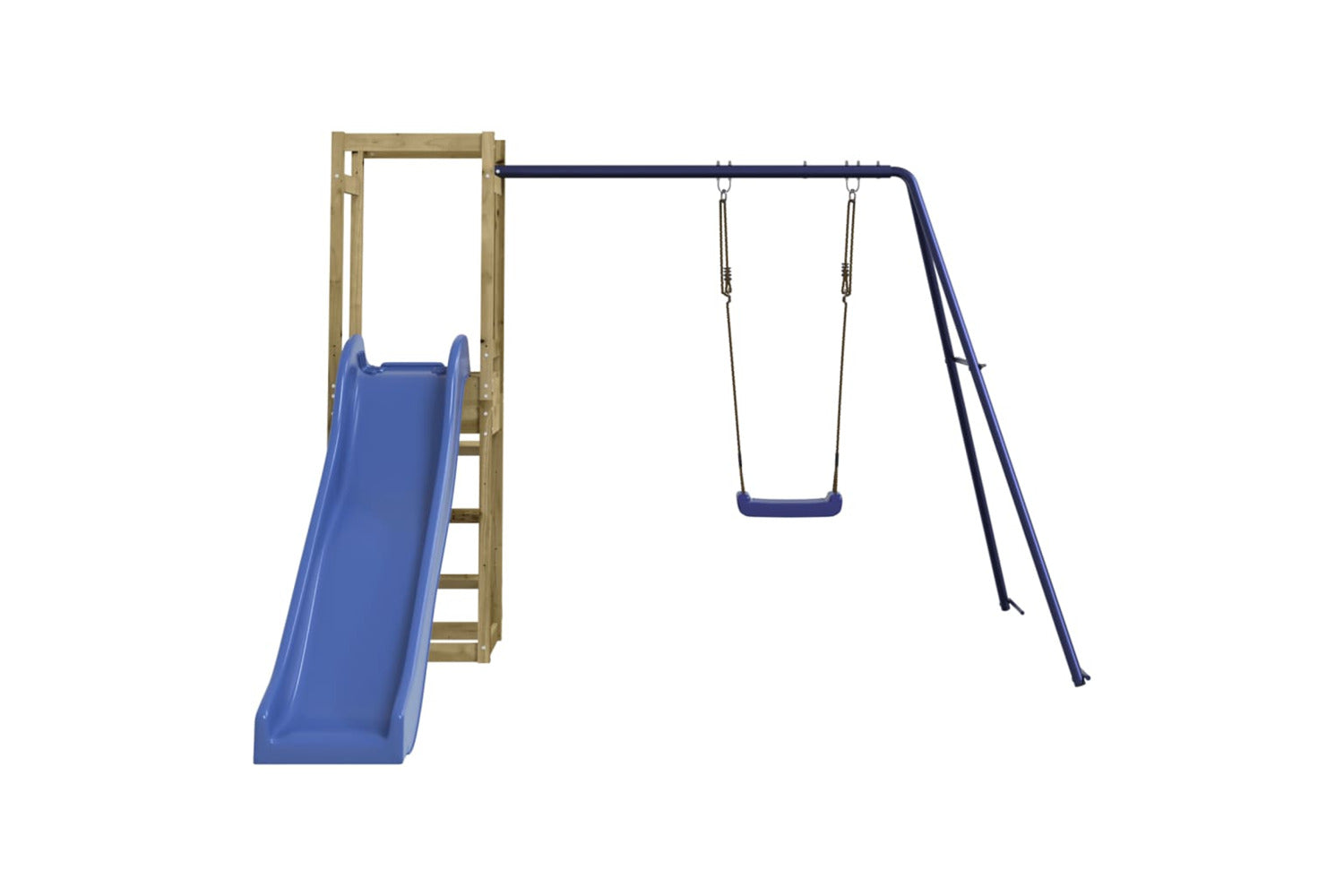 Vidaxl 3155926 Playhouse With Slide Swing Rockwall Impregnated Wood Pine-3