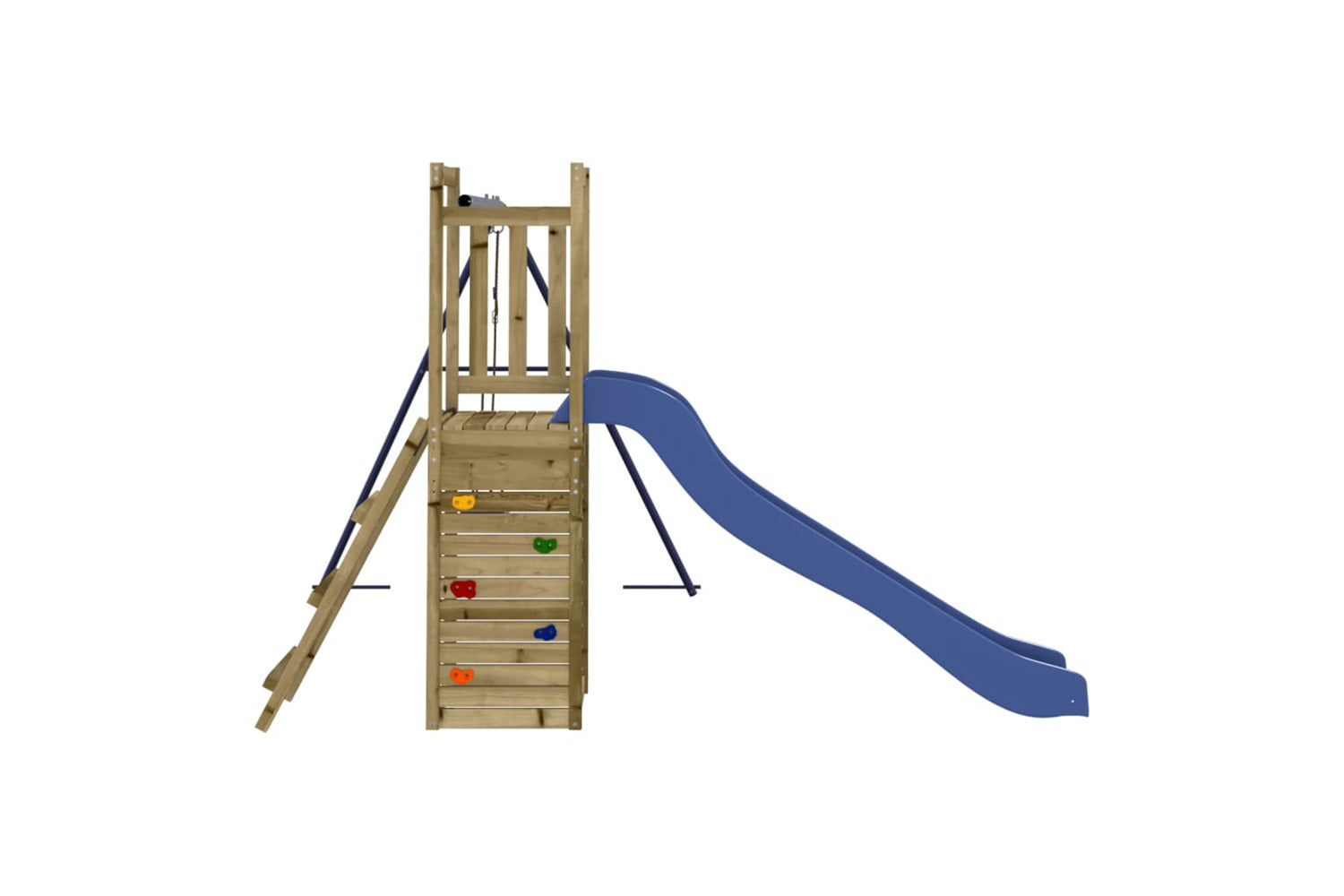 Vidaxl 3155926 Playhouse With Slide Swing Rockwall Impregnated Wood Pine-4