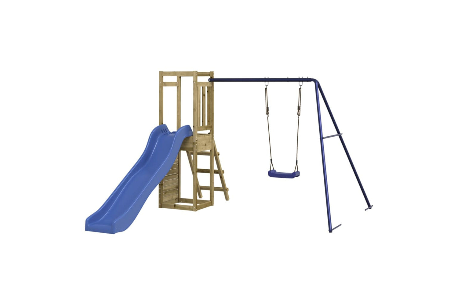 Vidaxl 3155926 Playhouse With Slide Swing Rockwall Impregnated Wood Pine-7