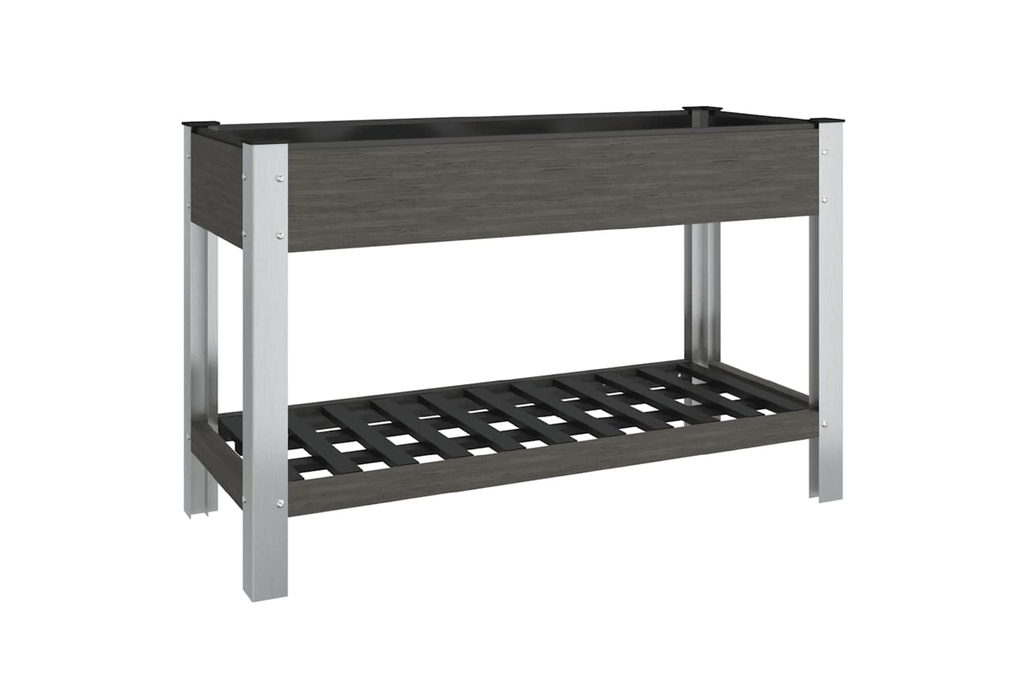 vidaXL 362570 Garden Raised Bed With Shelf Grey 120x50x75cm Wpc