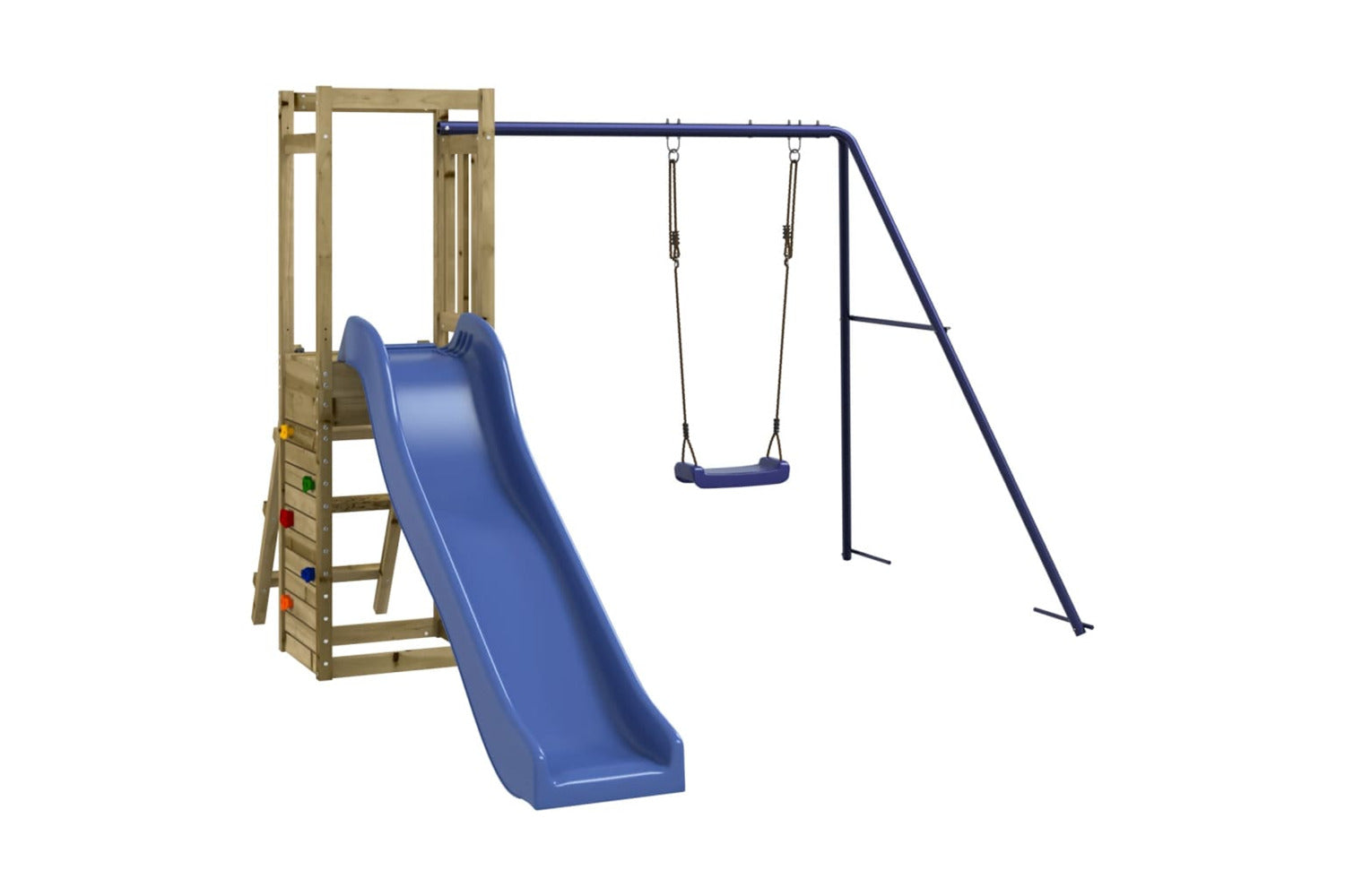 Vidaxl 3155926 Playhouse With Slide Swing Rockwall Impregnated Wood Pine-2