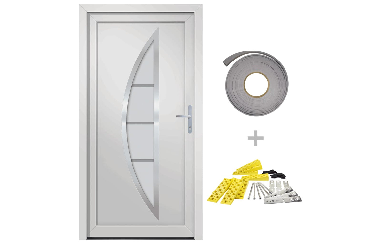 vidaXL 3187869 Front Door White 98x200cm Pvc-2