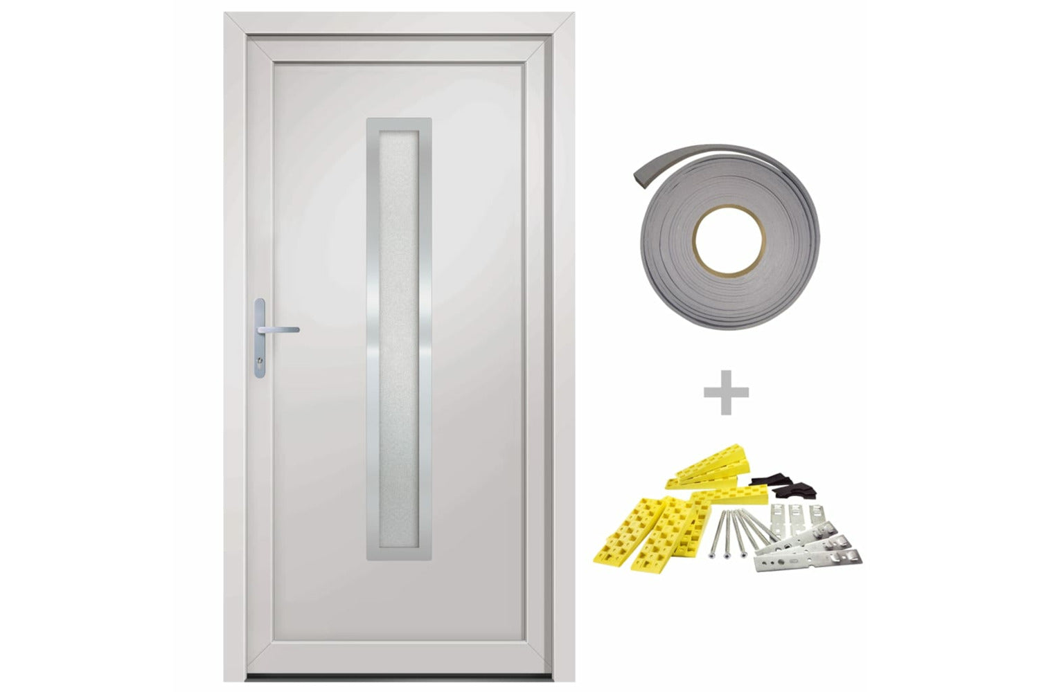 vidaXL 3187887 Front Door White 98x200cm Pvc-2