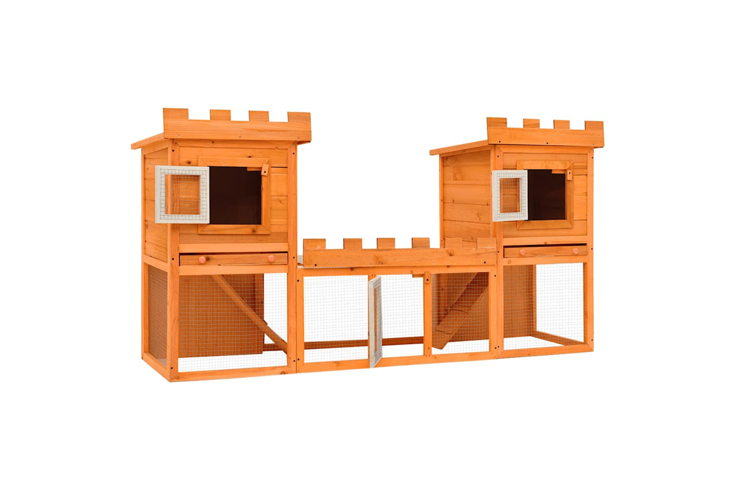 Vidaxl 170174 Outdoor Large Rabbit Hutch House Pet Cage Double House-3