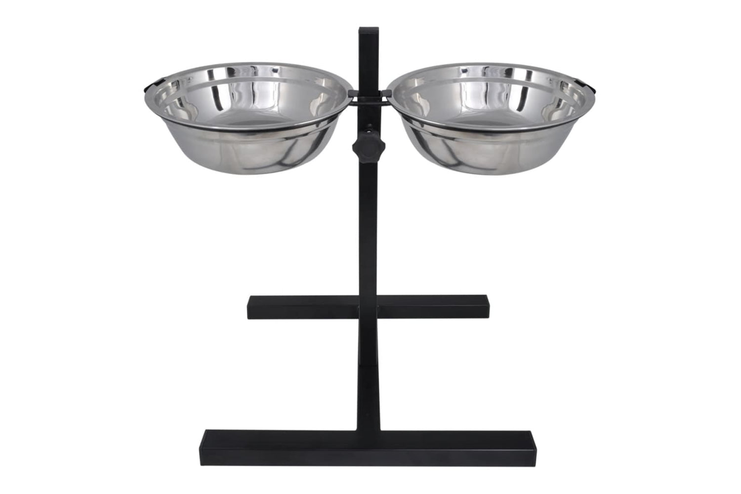 Vidaxl 170093 Adjustable Double Diner Pet Dog Feeding Stand & 2 X 4.1l Stainless Steel Bowls-3