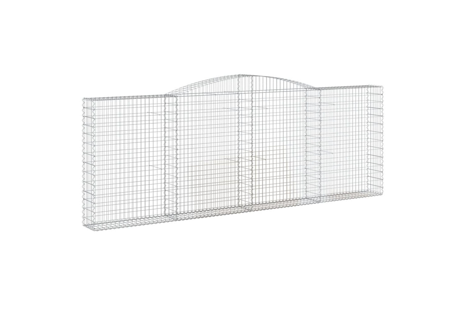 vidaXL 3146892 Arched Gabion Baskets 2 Pcs 400x30x140/160cm Galvanised Iron-2