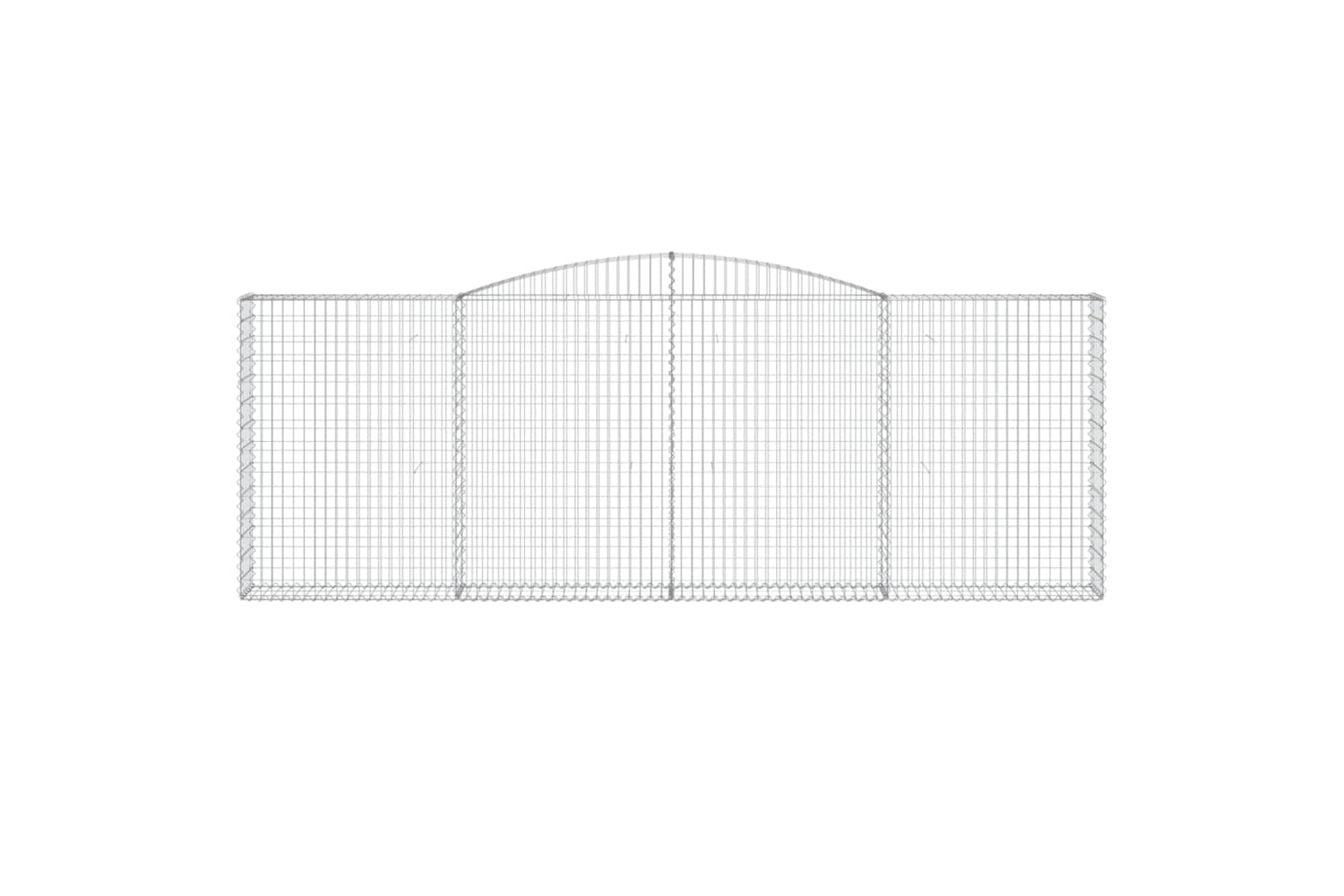 vidaXL 3146892 Arched Gabion Baskets 2 Pcs 400x30x140/160cm Galvanised Iron-3