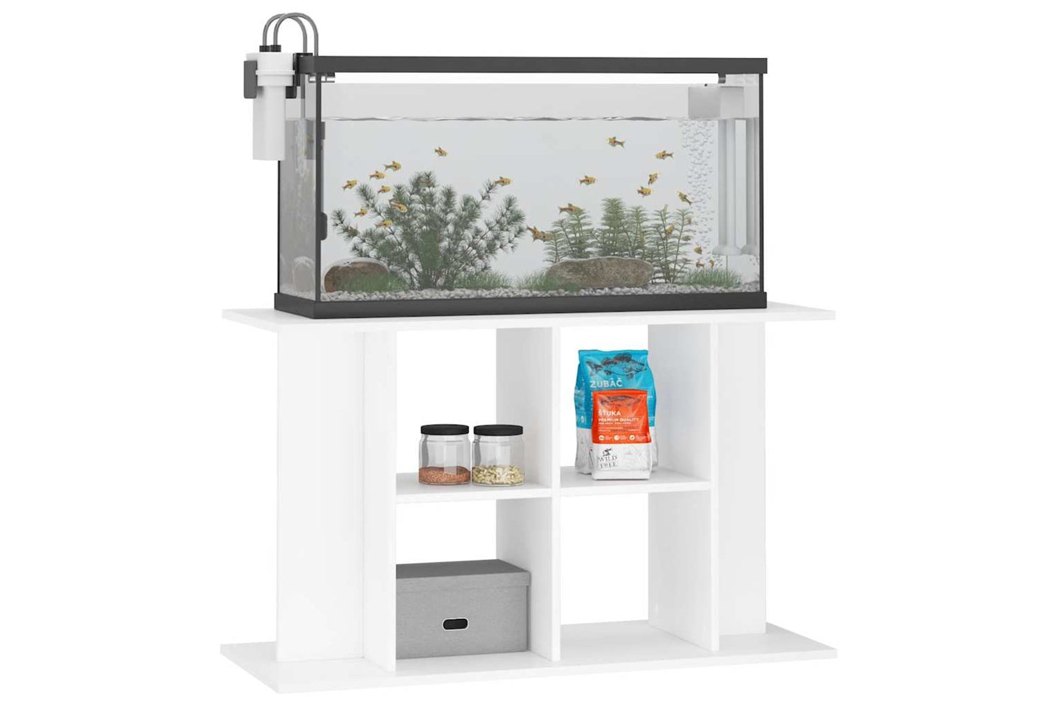 vidaXL 833583 Aquarium Stand White 100x40x60cm Engineered Wood-3