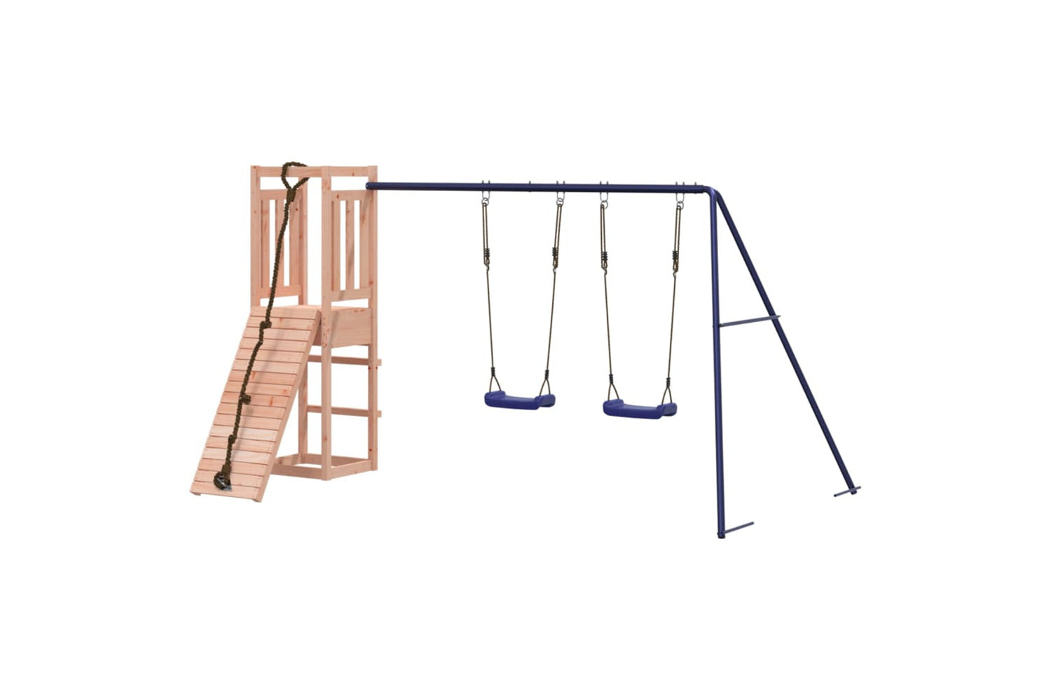 Vidaxl 3155952 Playhouse With Climbing Wall Swings Solid Wood Douglas-3