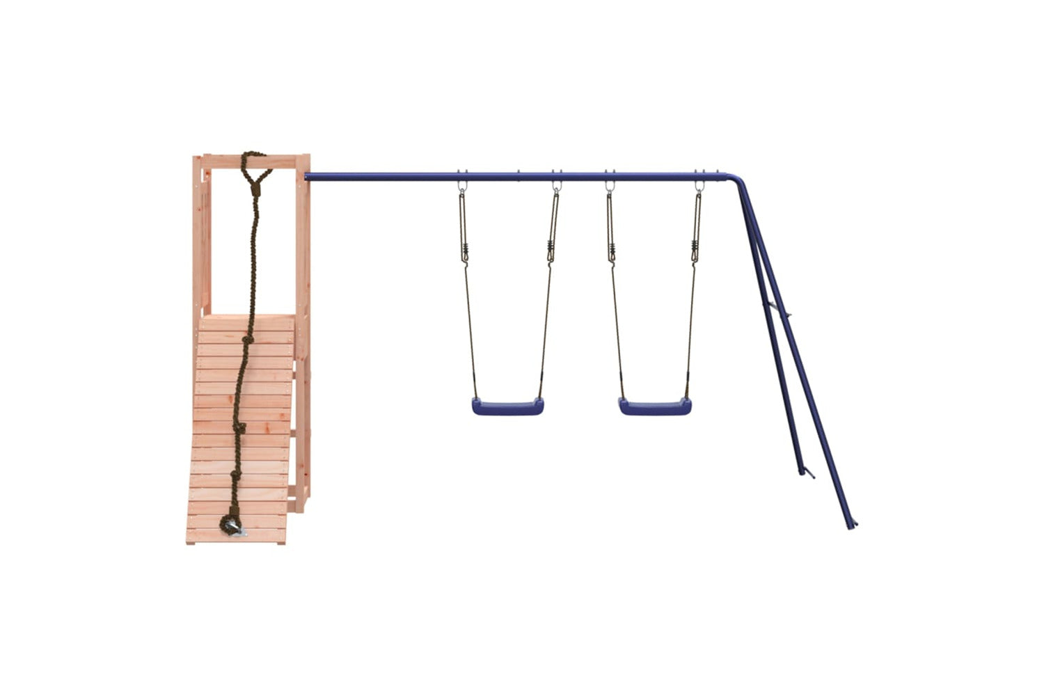 Vidaxl 3155952 Playhouse With Climbing Wall Swings Solid Wood Douglas-4