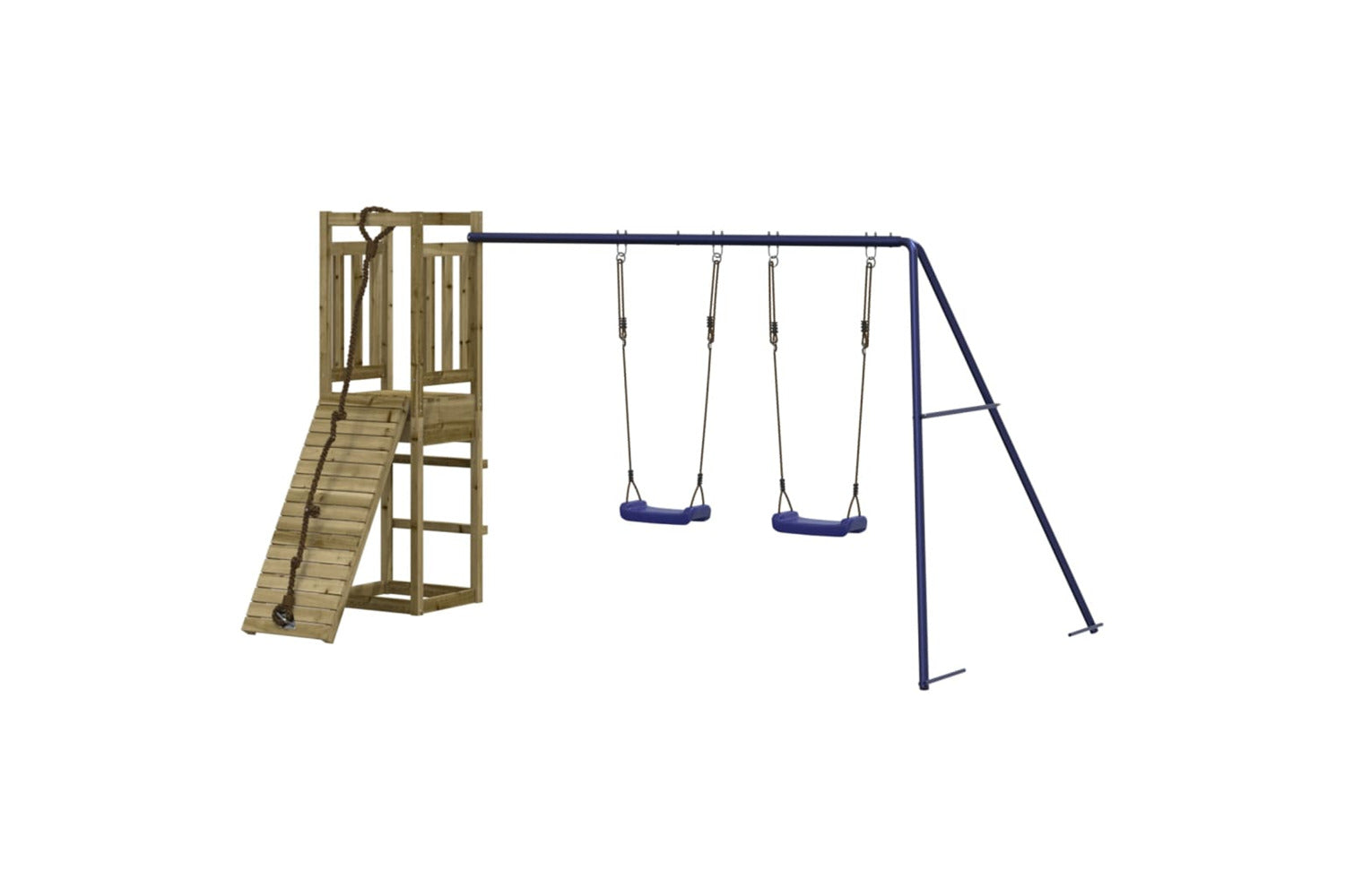 Vidaxl 3155953 Playhouse With Climbing Wall Swings Impregnated Wood Pine-3