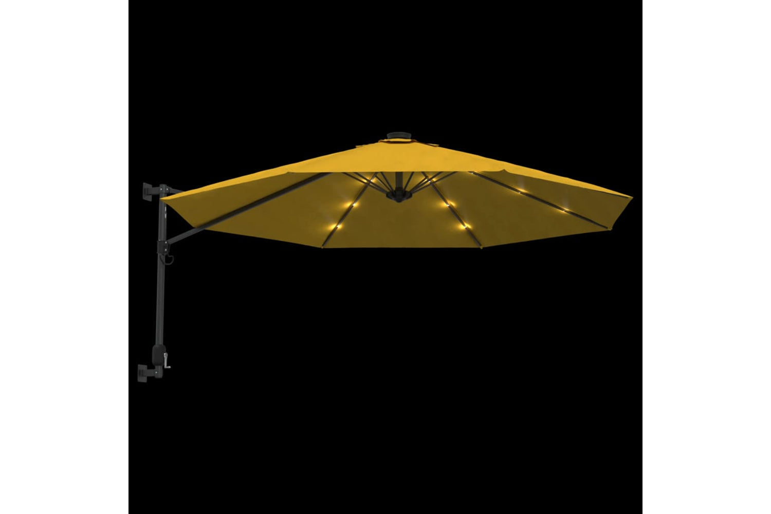 Vidaxl 362896 Wall-mounted Parasol With Leds Yellow 290cm-6