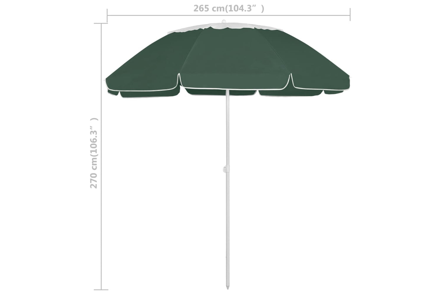 vidaXL 314717 Beach Umbrella Green 300cm-7