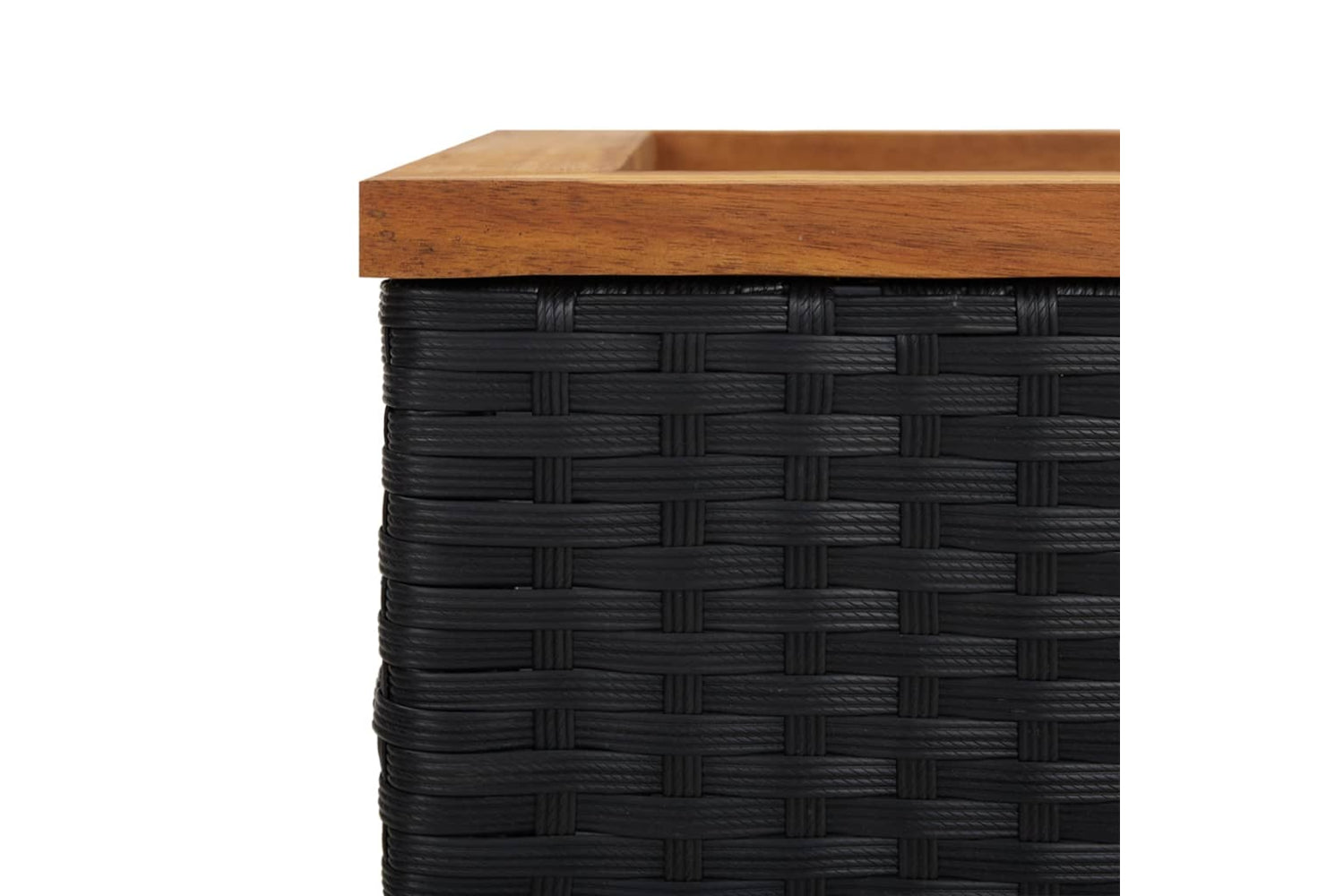 vidaXL 319414 Planter Black 40x40x40cm Poly Rattan-3