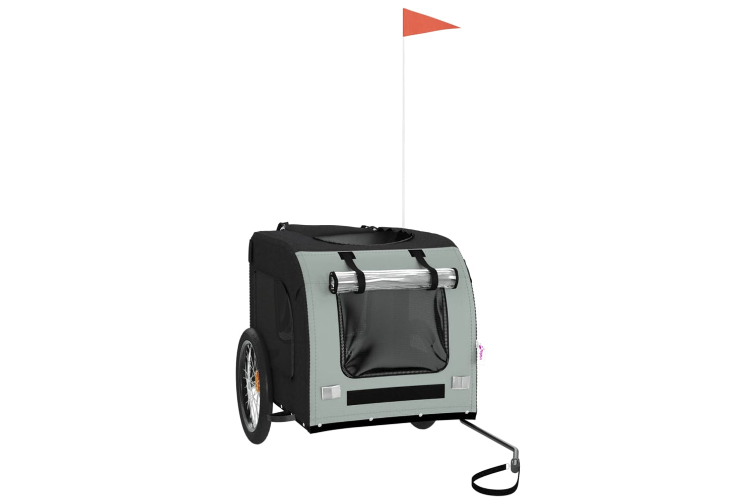 Vidaxl 93839 Pet Bike Trailer Grey And Black Oxford Fabric&iron-2