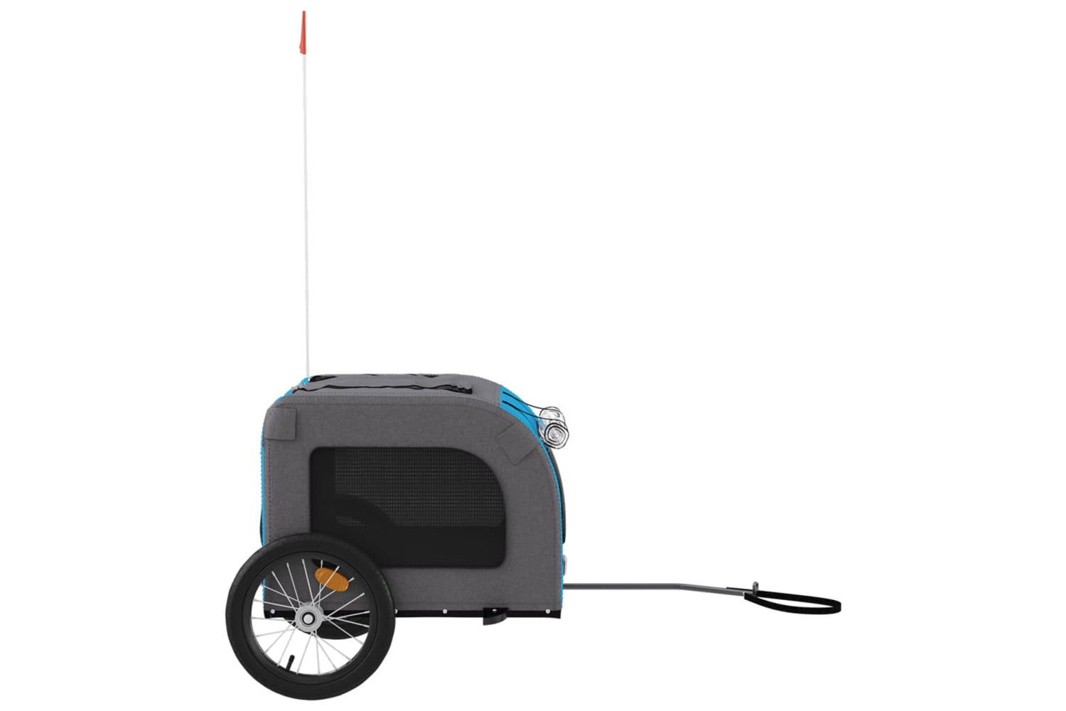 Vidaxl 93834 Pet Bike Trailer Blue And Grey Oxford Fabric And Iron-5