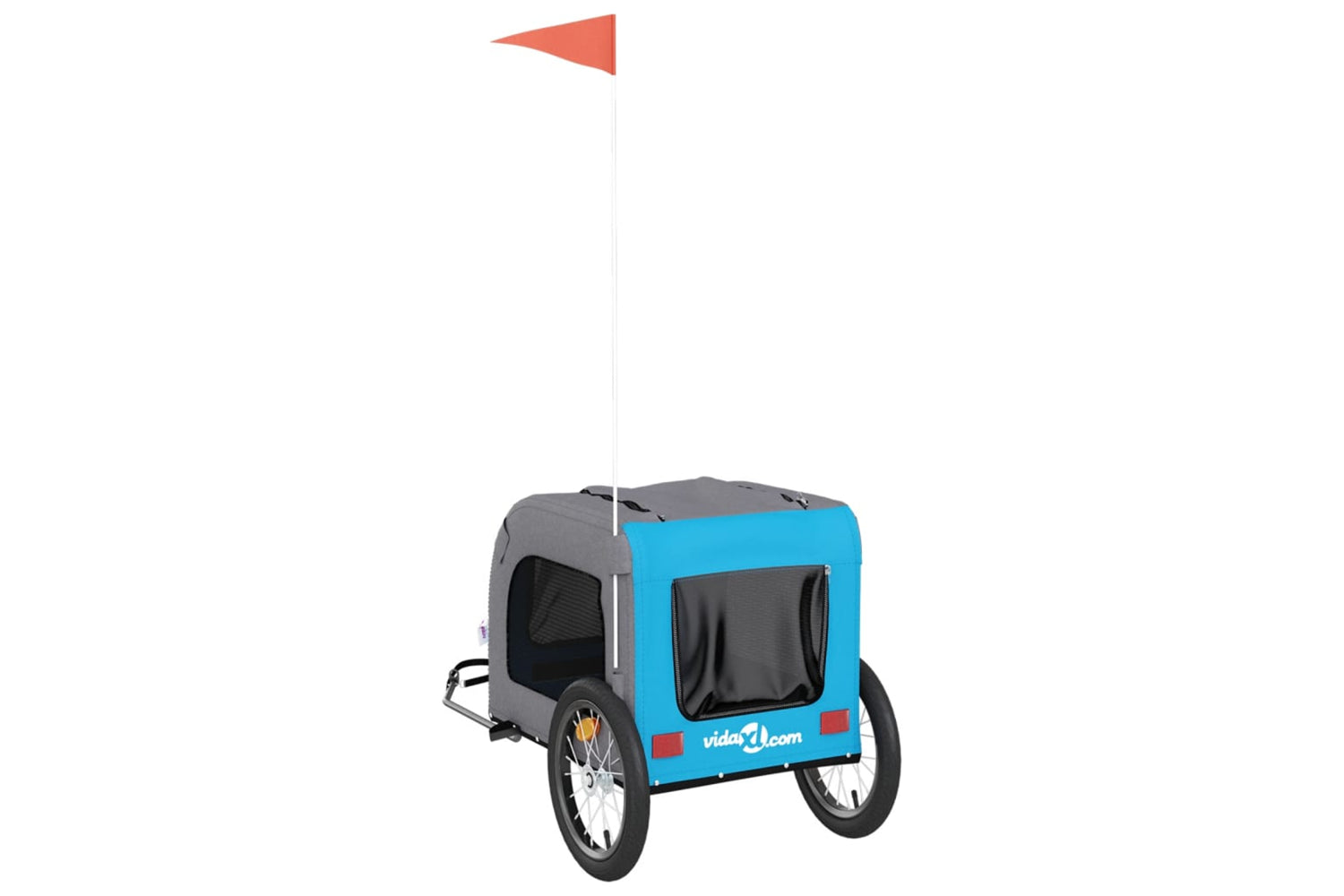 Vidaxl 93834 Pet Bike Trailer Blue And Grey Oxford Fabric And Iron-7