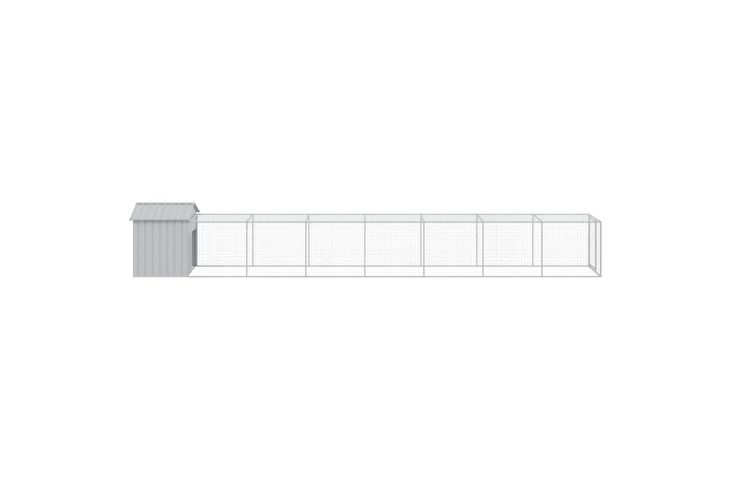 vidaXL 3189076 Chicken Cage With Run Light Grey 117x813x123cm Galvanised Steel-3