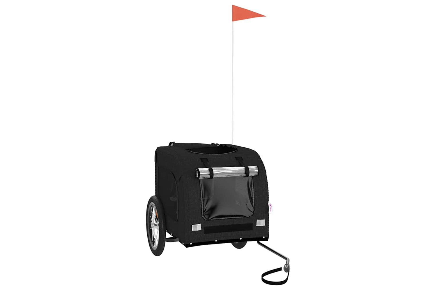 Vidaxl 93835 Pet Bike Trailer Black Oxford Fabric And Iron-2