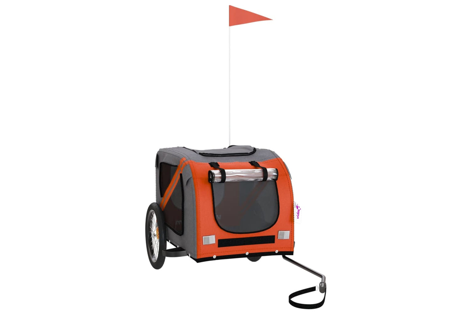 Vidaxl 93879 Pet Bike Trailer Orange And Black Oxford Fabric&iron