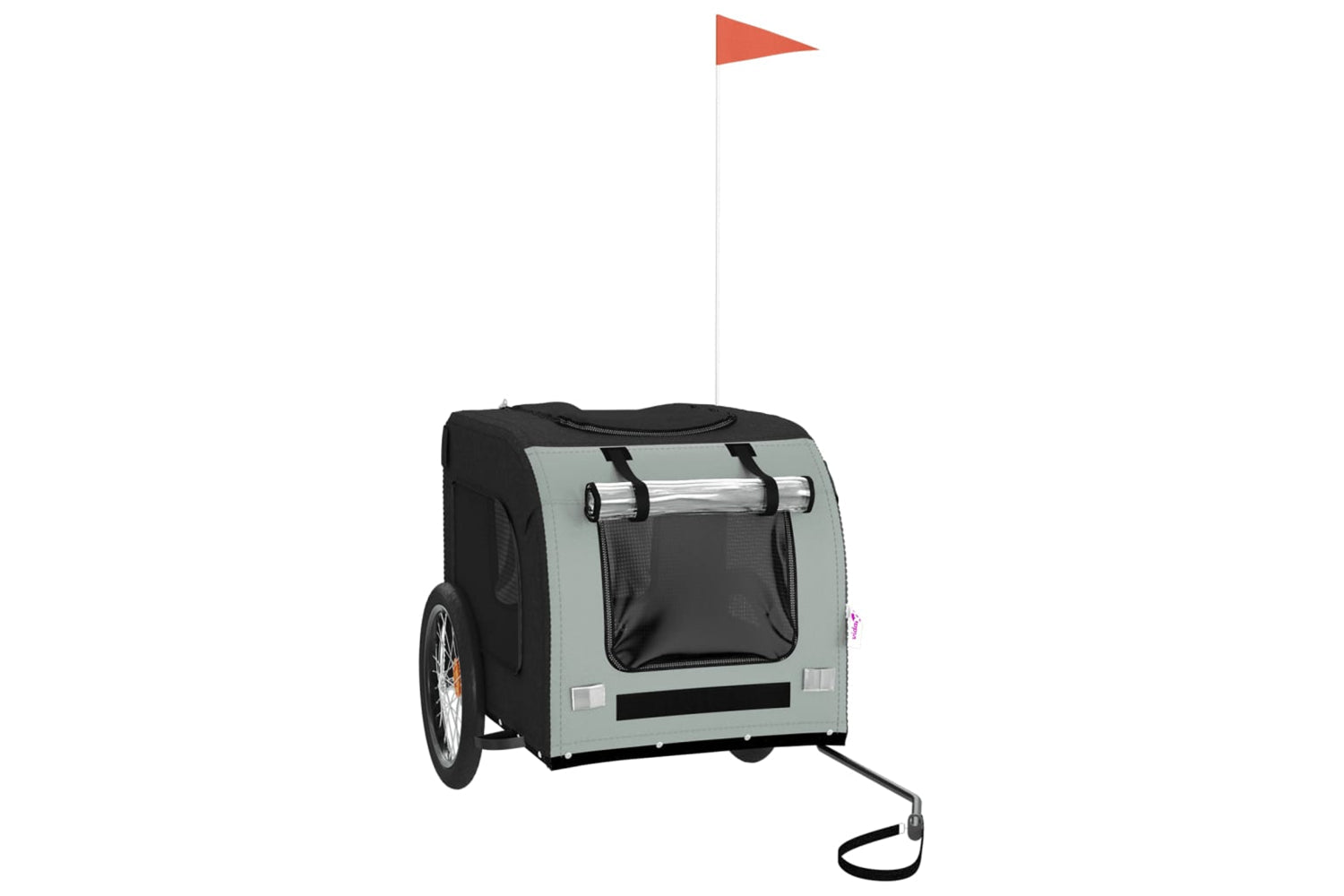 Vidaxl 93839 Pet Bike Trailer Grey And Black Oxford Fabric&iron