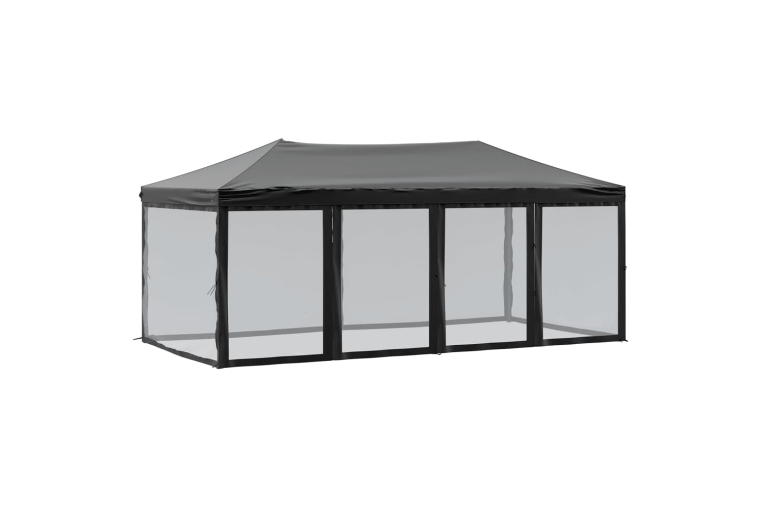 Vidaxl 93553 Folding Party Tent With Sidewalls Black 3x6 M