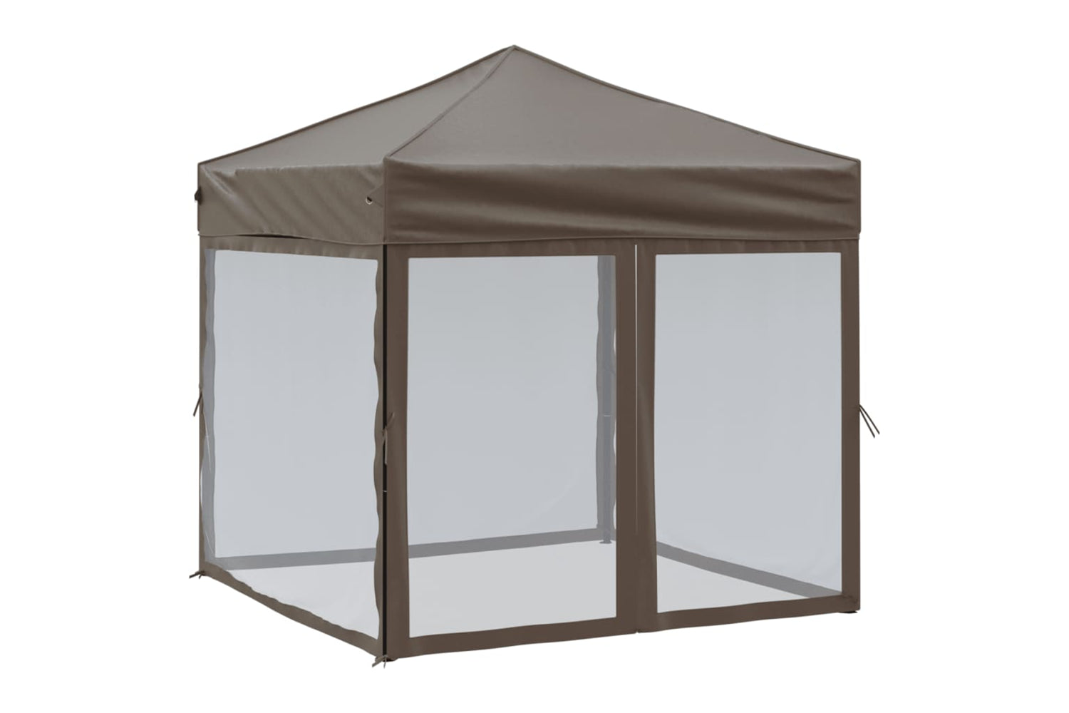 Vidaxl 93512 Folding Party Tent With Sidewalls Taupe 2x2 M
