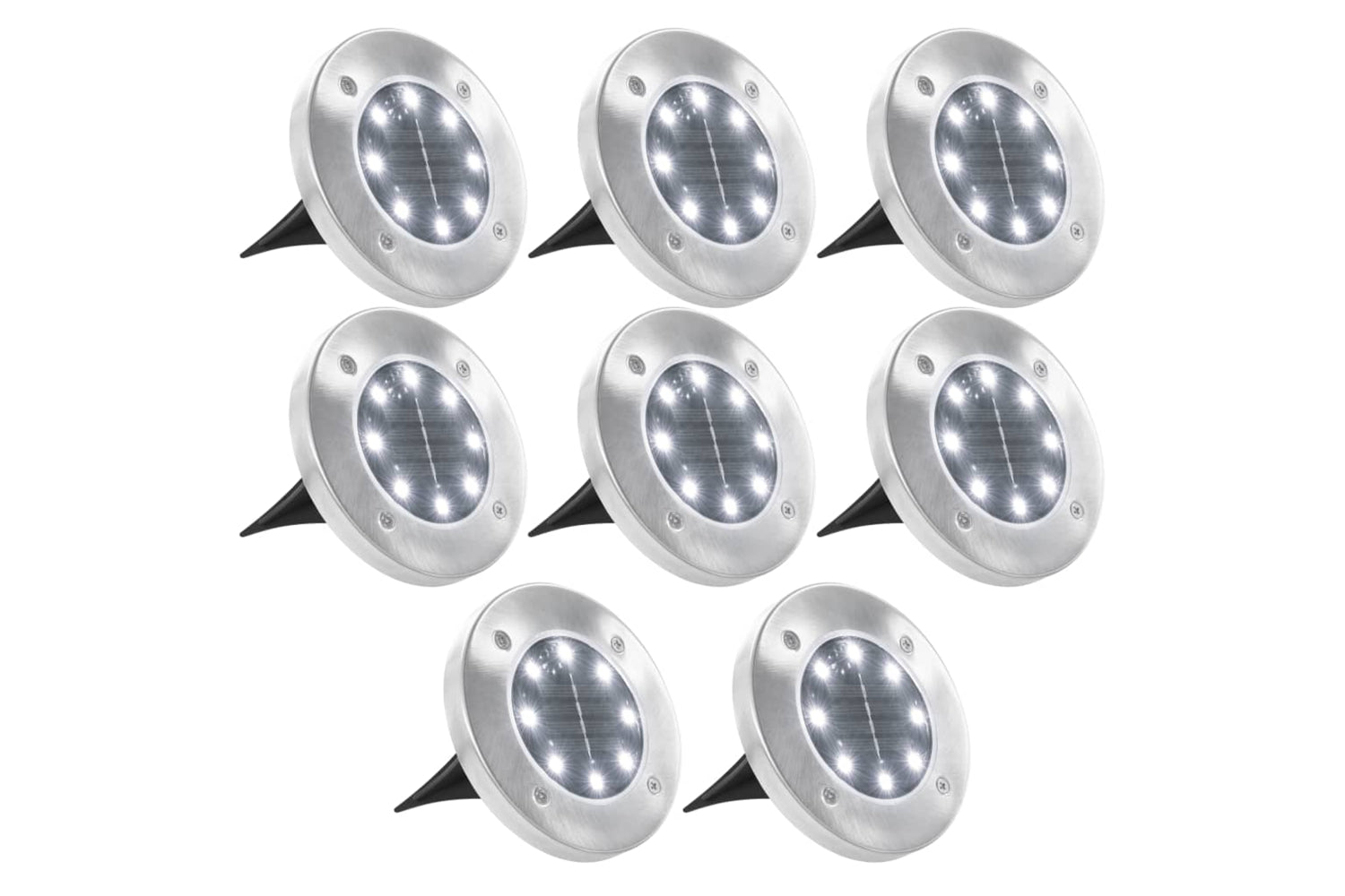 Vidaxl 44416 Solar Ground Lights 8 Pcs Led Lights White