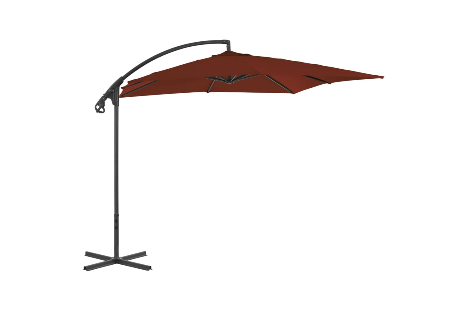 vidaXL 312511 Cantilever Umbrella With Steel Pole 250x250cm Terracotta