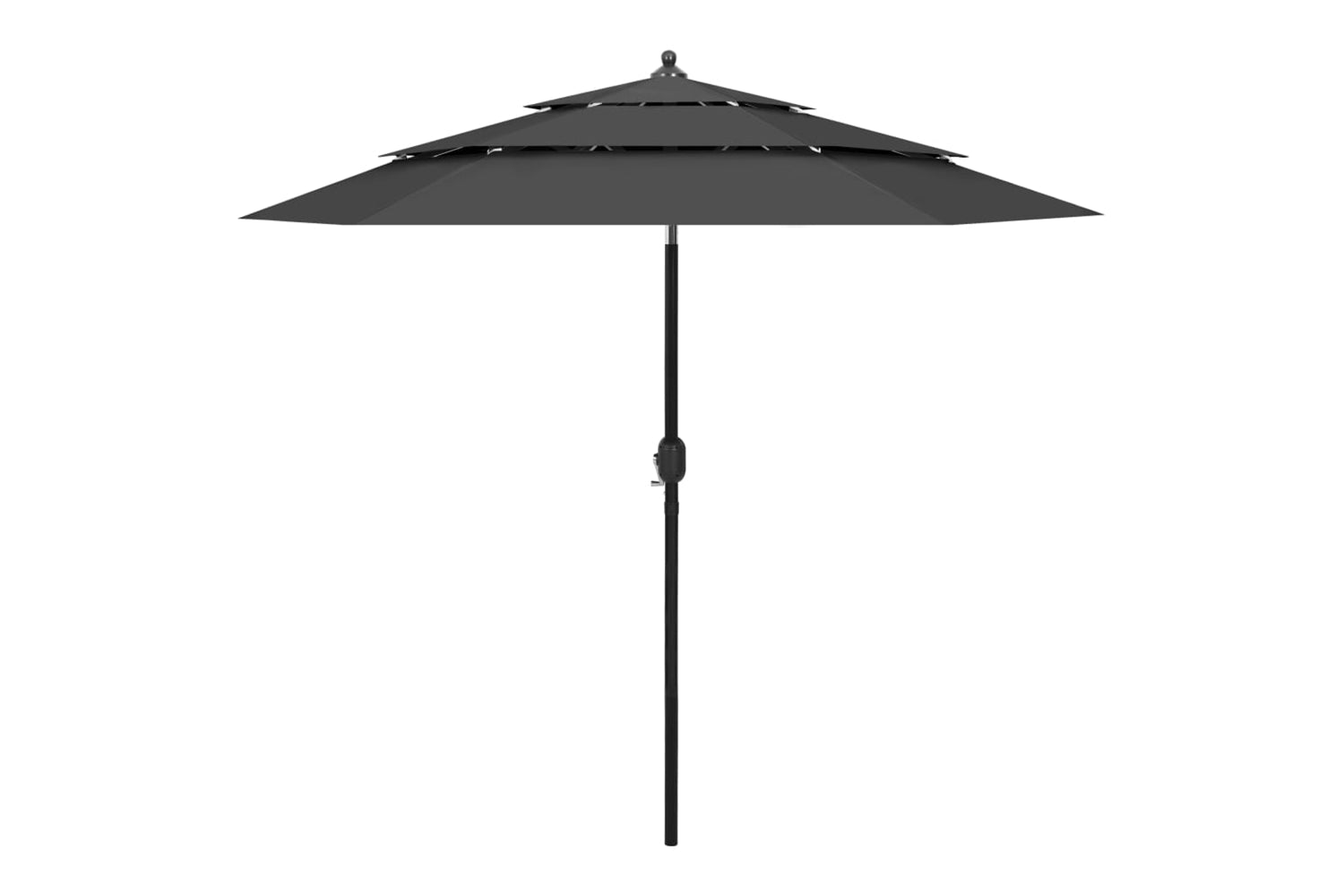 Vidaxl 313862 3-tier Parasol With Aluminium Pole Anthracite 2.5 M