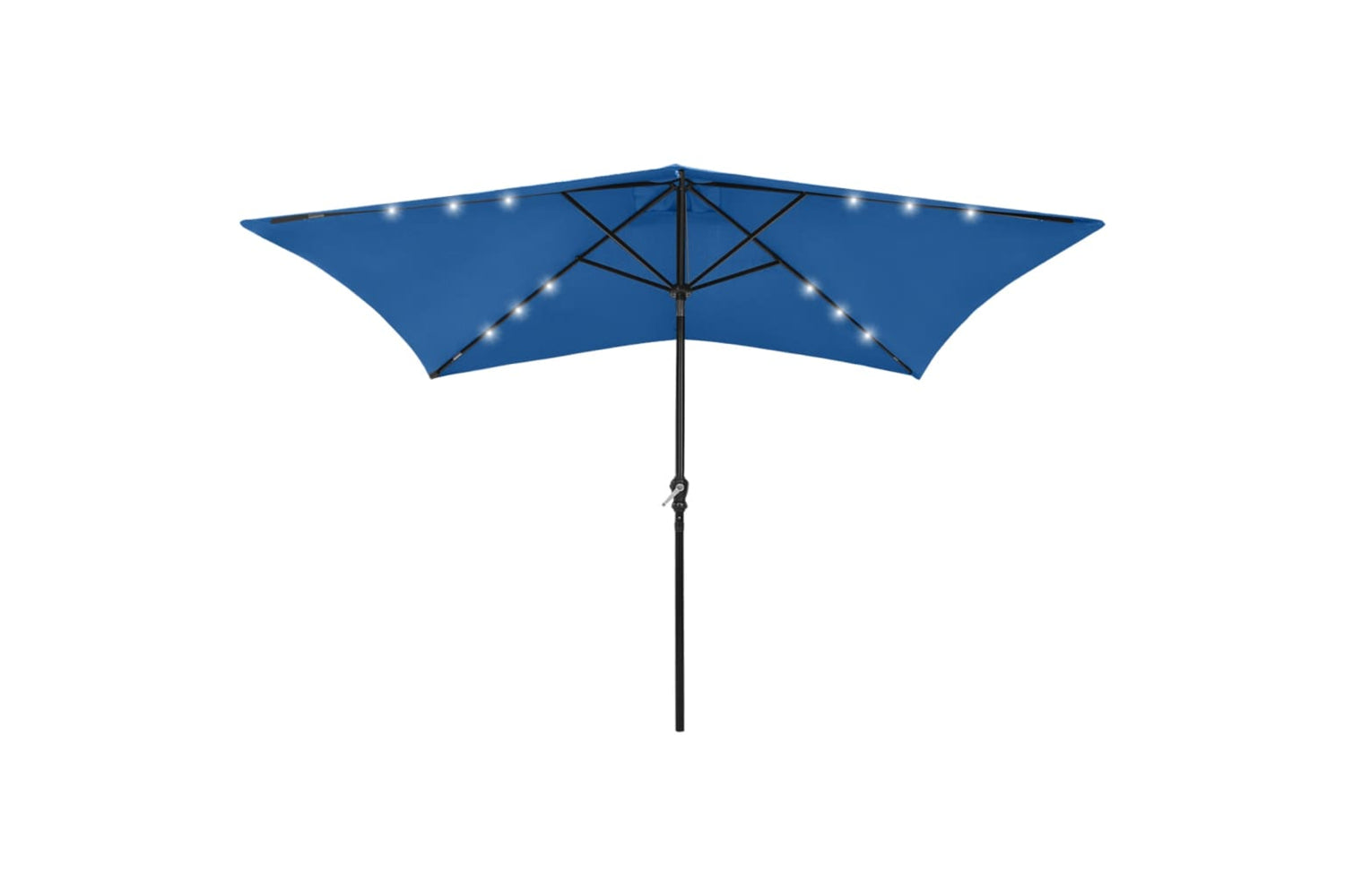 Vidaxl 313793 Parasol With Leds And Steel Pole Azure Blue 2x3 M