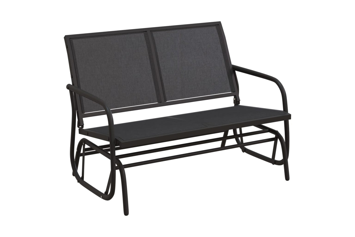 vidaXL 362708 Garden Glider Bench Black 120.5x76x86.5cm Textilene&steel