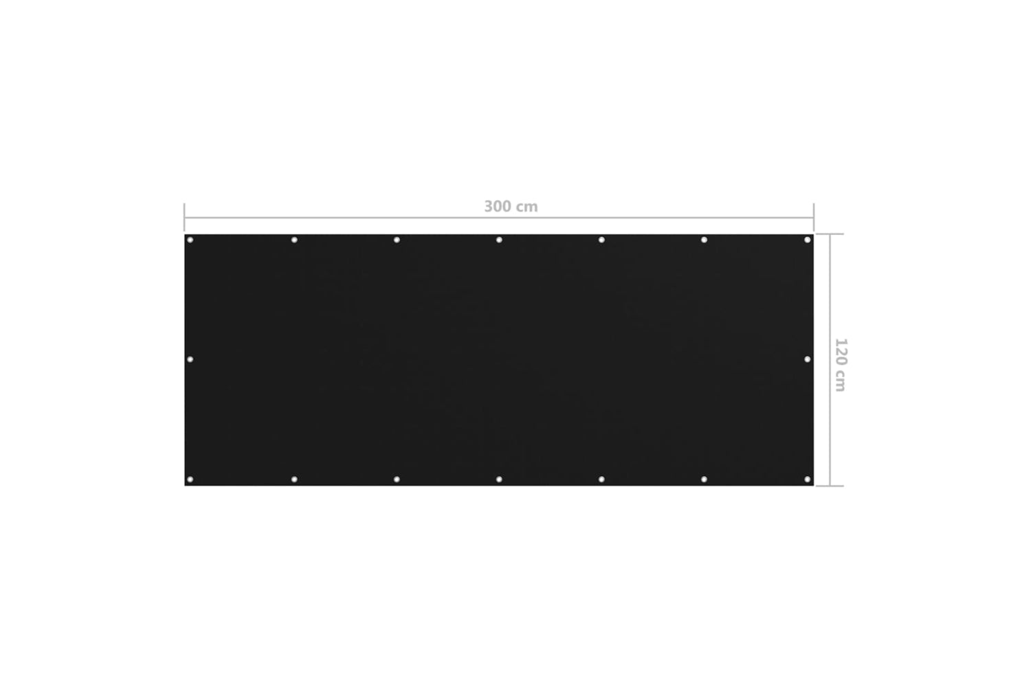 vidaXL 135064 Balcony Screen Black 120x300cm Oxford Fabric-5